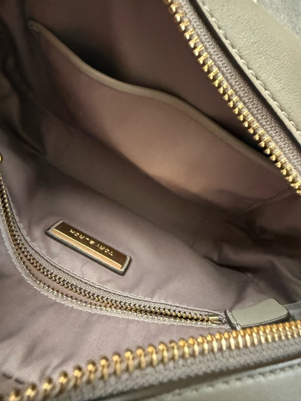 Gray Quilted Leather Crossbody Bag with Chain Strap - Picture 9 of 10